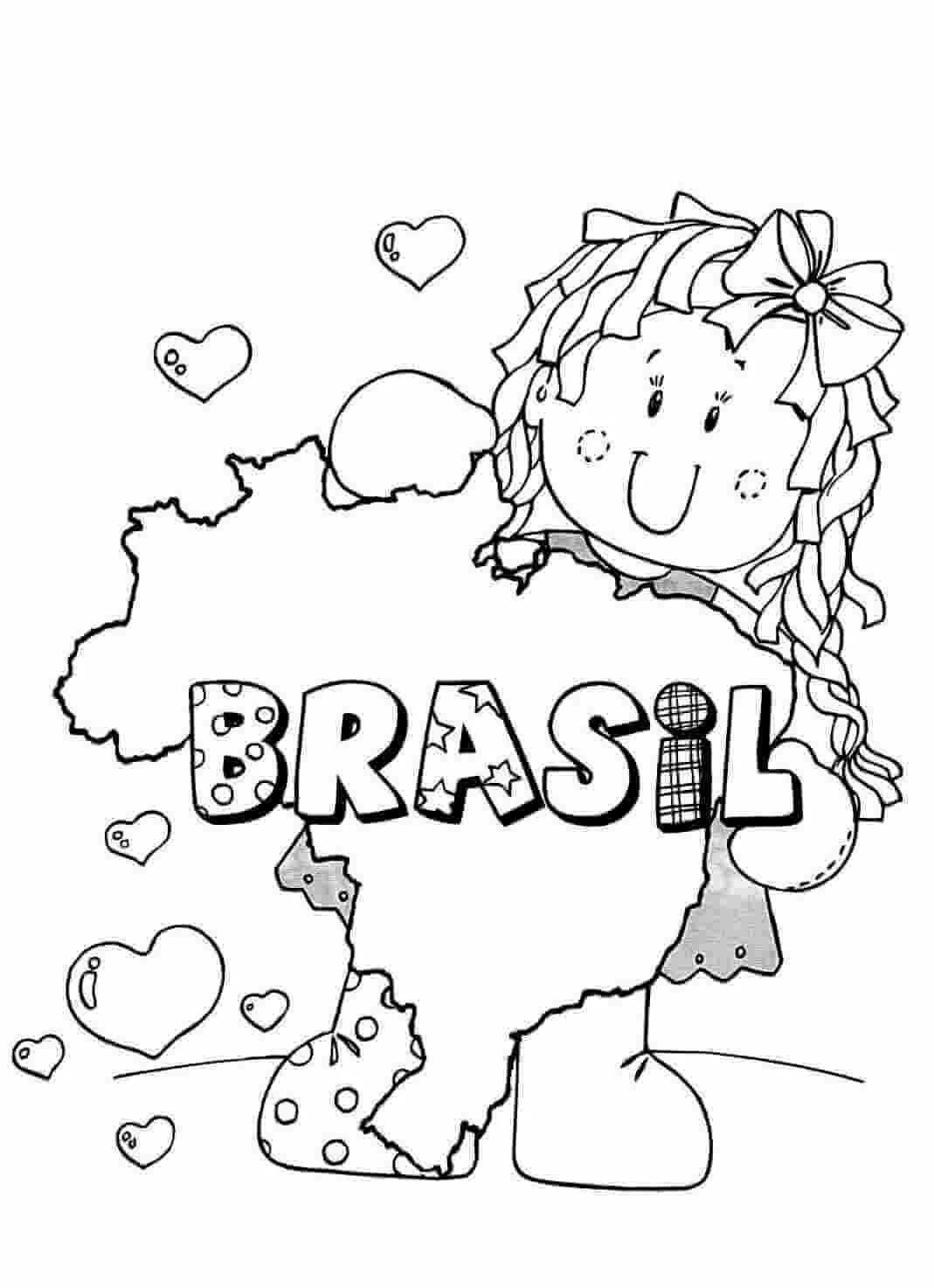 Desenhos para Pintar: Desenhos da Bandeira do Brasil para Colorir